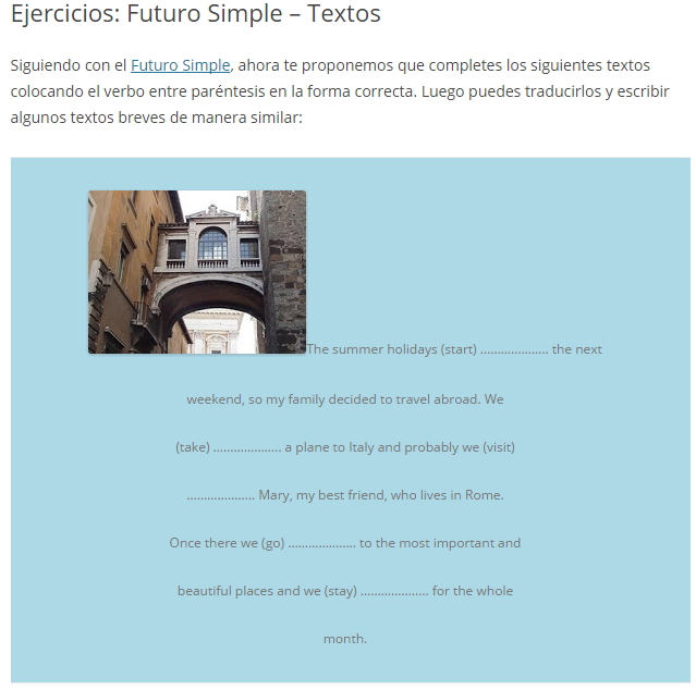 Futuro Simple - Textos (aprenderinglesfacil)