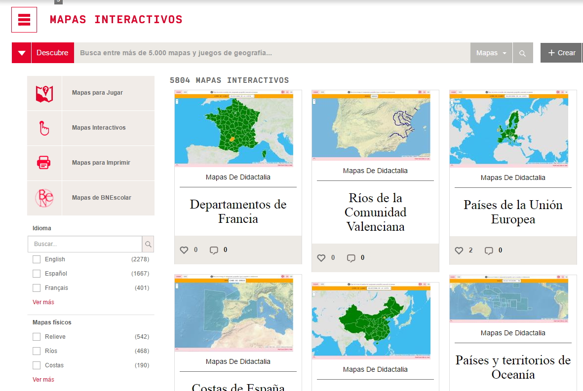 Newsletter de Didactalia: Mapas interactivos de Colombia y Chile