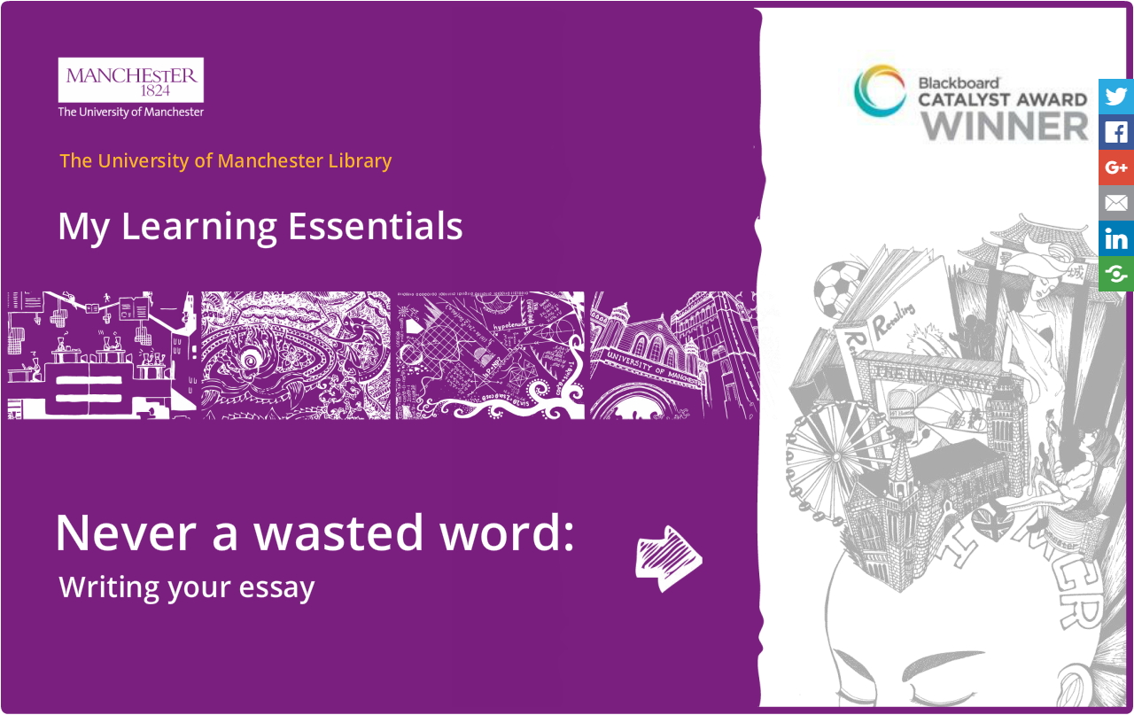 Never a wasted word: writing your essay (University of Manchester)