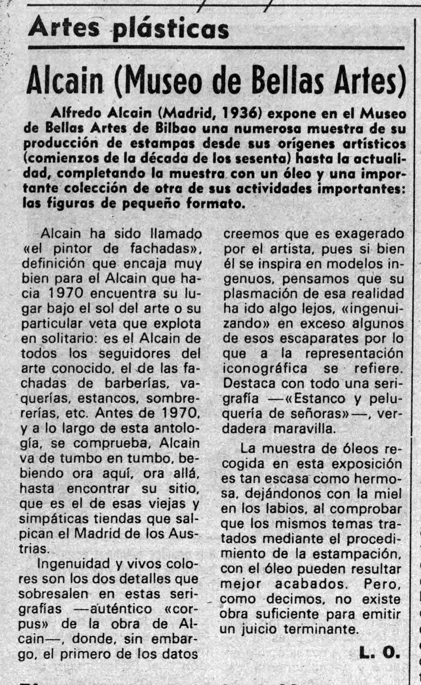 Alfredo Alcaín: obra gráfica completa - Bilbao Museoa