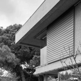 Casa, árboles y casa de muñecas