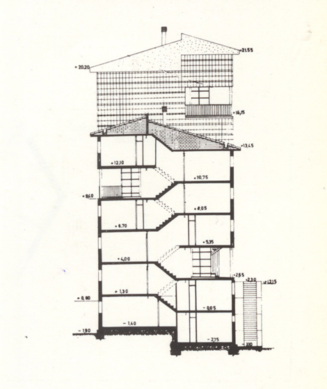 Unidad vecinal para la Cooperativa Pío XII (calle Taray), Segovia. Antonio Viloria García, José Joaquín Aracil Bellod, Luis Miquel Suárez-Inclán