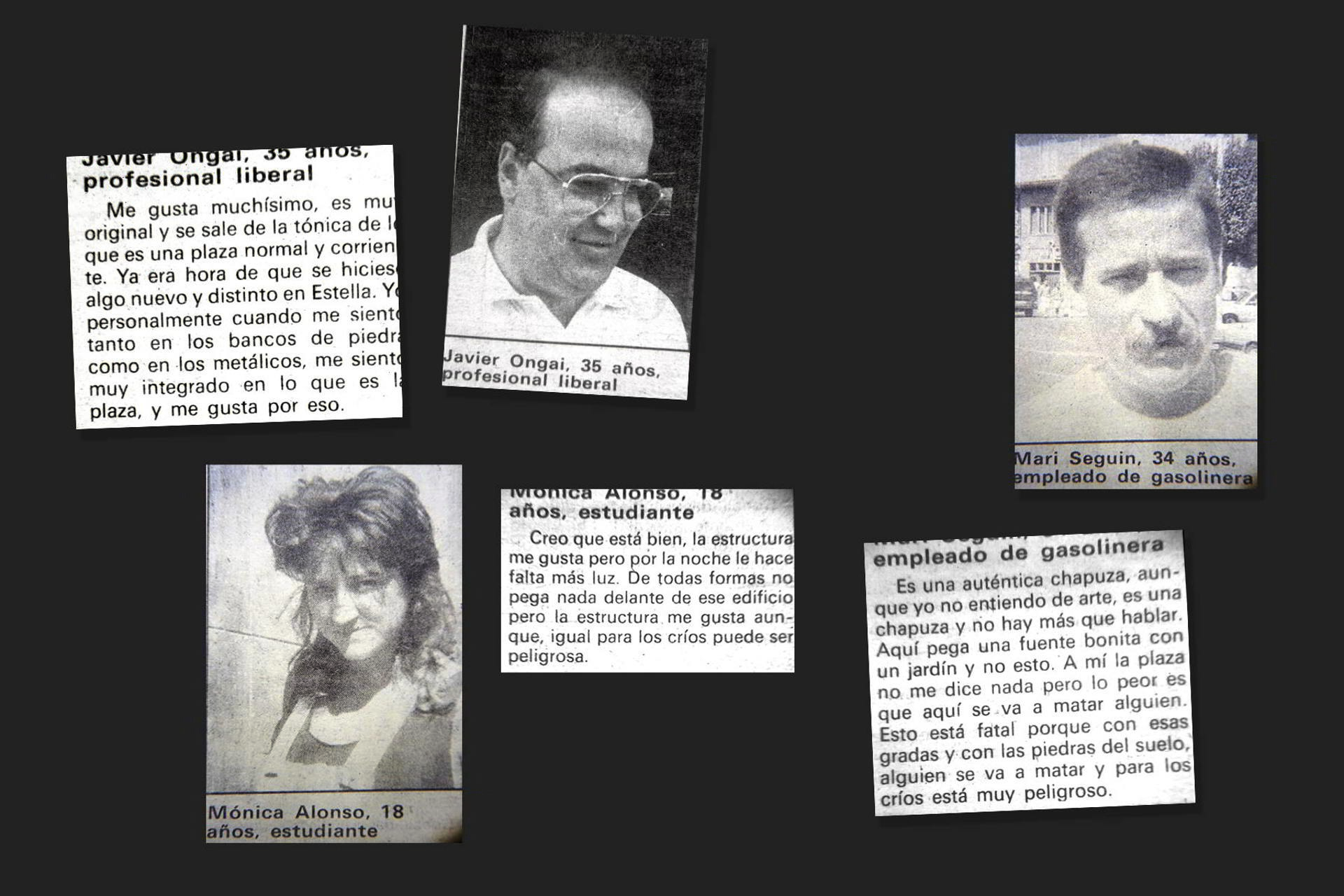 Opiniones sobre el proyecto de la Plaza Monumento al Agua recogidas en prensa en la época