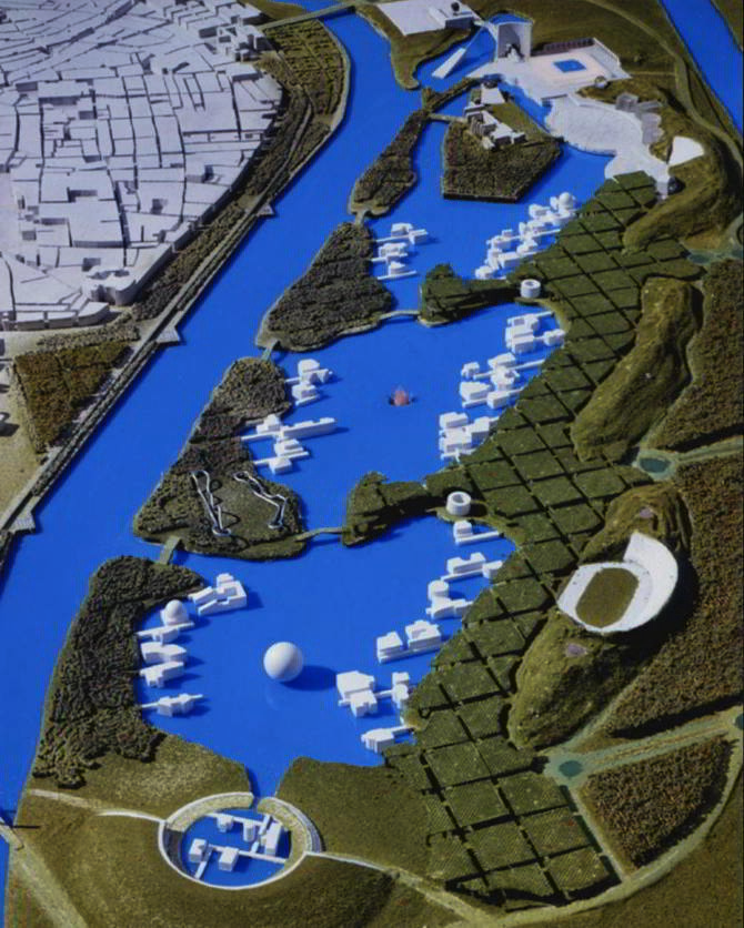 Modelo del Master Plan para la Exposición Universal de 1992, Sevilla. Emilio Ambasz