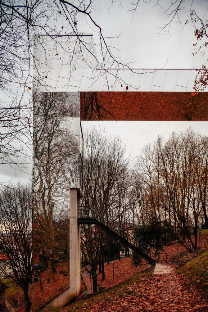 Reconexión urbana mediante dos ascensores urbanos. VAUMM Arquitectura y Urbanismo