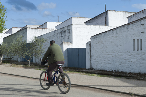 Calle del pueblo de colonización de Vegaviana, Cáceres
