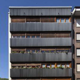 Bloque de viviendas y bajo comercial. Edificio Riesco