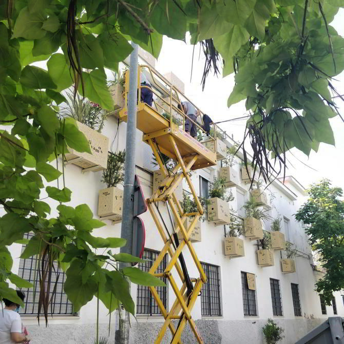 Jardines en el aire. Montaje