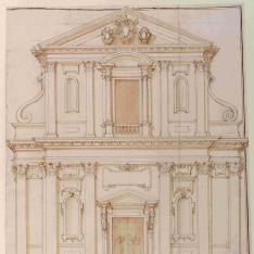 Alzado de la fachada de la iglesia de Santa Maria dei Monti, Roma