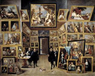 El archiduque Leopoldo Guillermo en su galería de pinturas en Bruselas