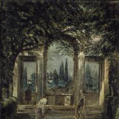 Vista del jardín de la Villa Medici de Roma