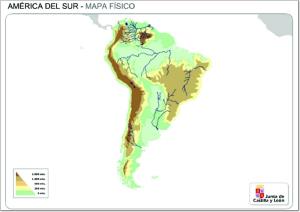 Mapa de relieve de Sudamérica. JCyL