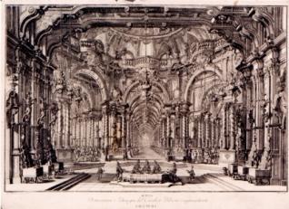 Scena D'Invenzione del Cavalier Bibiena rappresentante Sala Reale