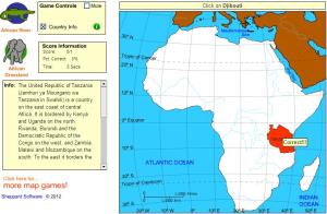 Countries of Africa. Advanced  Intermediate. Sheppard Software