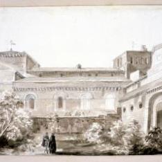 Vista exterior del lado norte de la catedral de Jaca (Huesca)