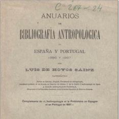 Anuarios de bibliografía antropológica de España y Portugal, 1896 y 1897
