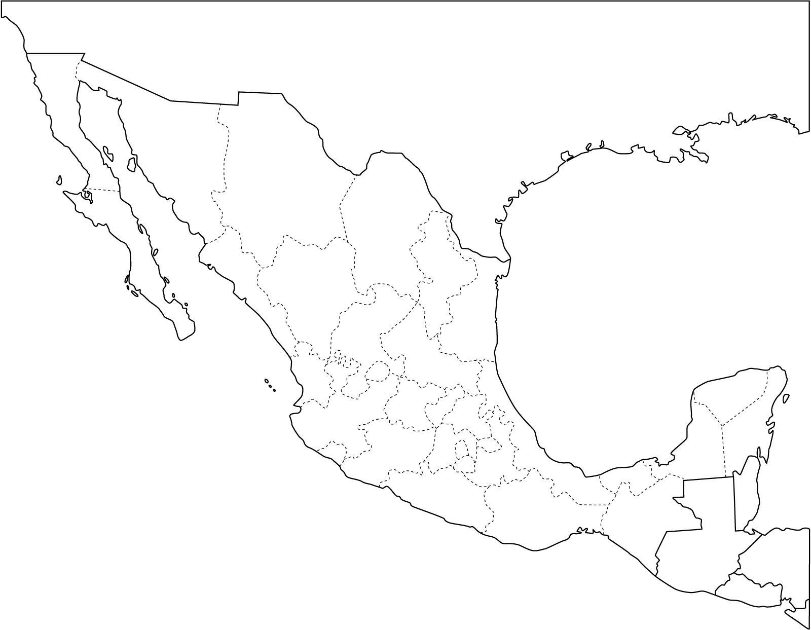 Mapa de estados de México. Freemap