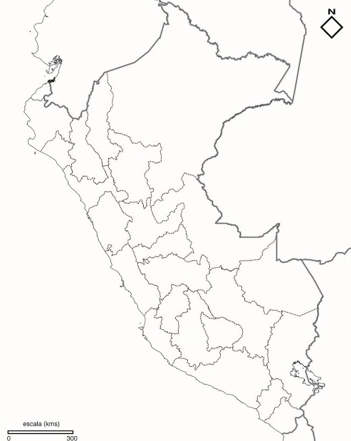 Mapa de departamentos de Perú. Blographos