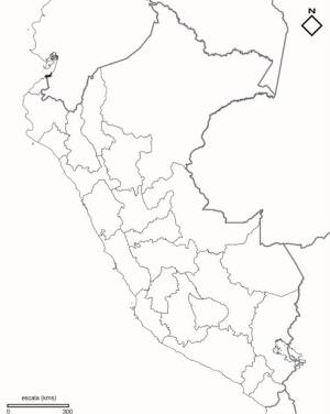 Mapa de departamentos de Perú. Blographos