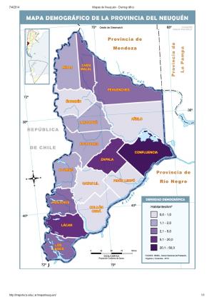 Mapa demográfico de Neuquén. Mapoteca de Educ.ar