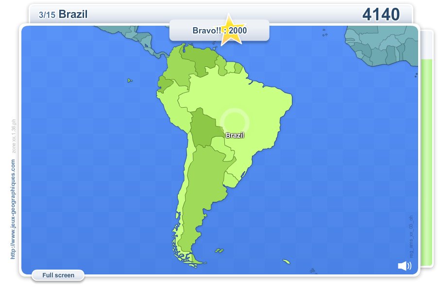 Geo Quizz South America . Geography map games