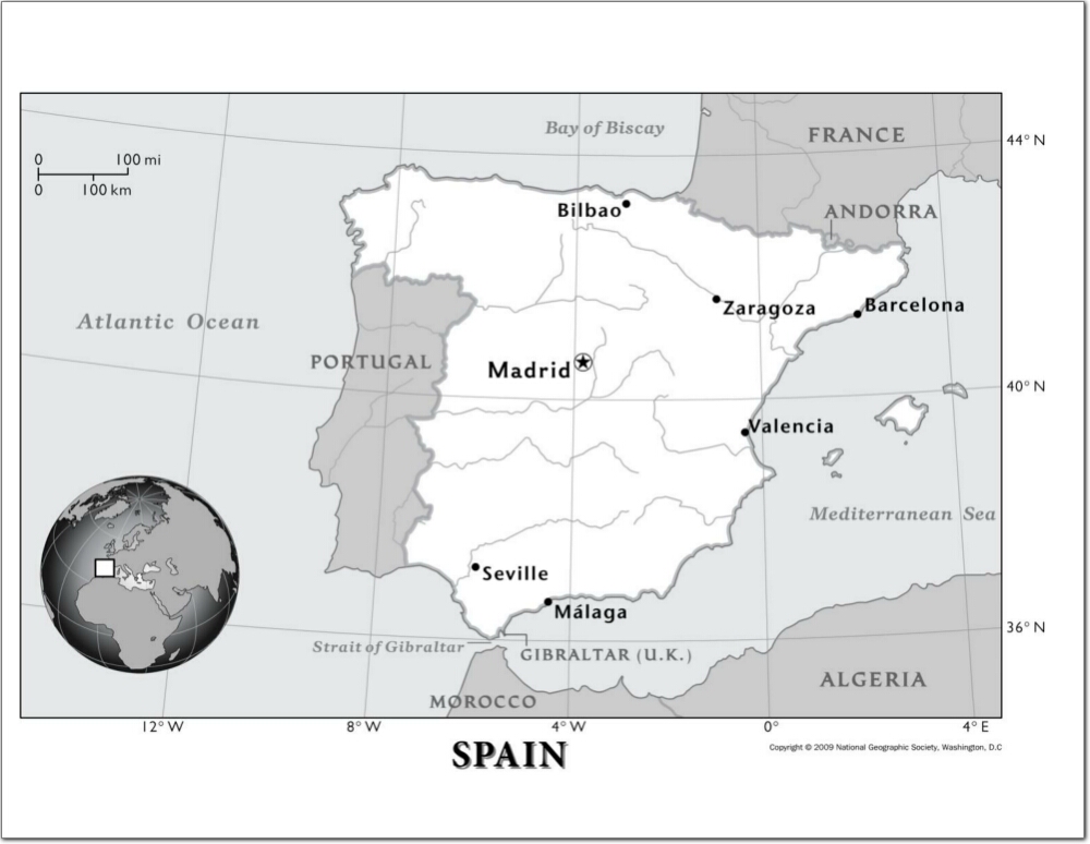 Mapa de ríos de España. National Geographic