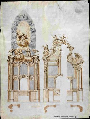 Proyectos para el retablo de la capilla de san Ildefonso de la Catedral de Toledo