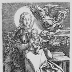 La Virgen con el Niño coronada por un ángel