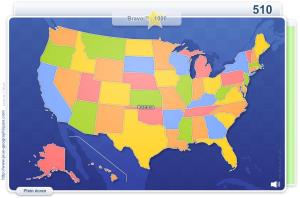 États des USA. Jeux géographiques