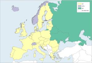 Mapa de Europa: Organizaciones de integración económica 2013. Learn Europe
