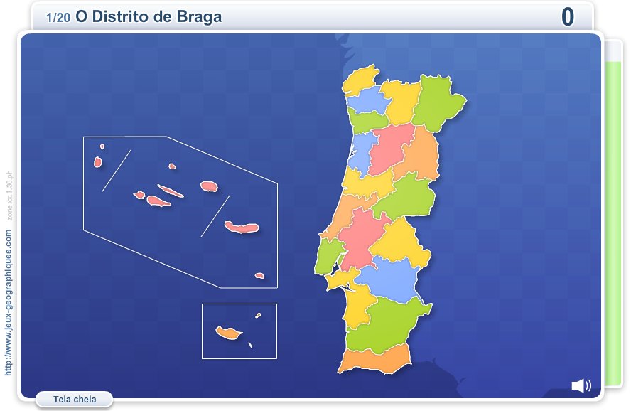 Distritos de Portugal.  Jogos geográficos