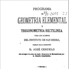 Programa de geometría elemental y trigonometría rectilínea para los alumnos del Instituto de San Isidro