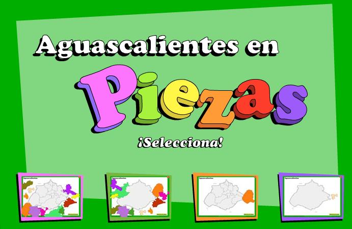 Municipios de Aguascalientes. Puzzle. INEGI de México