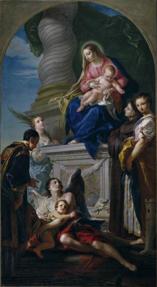 La Virgen con el Niño Jesús y varios santos
