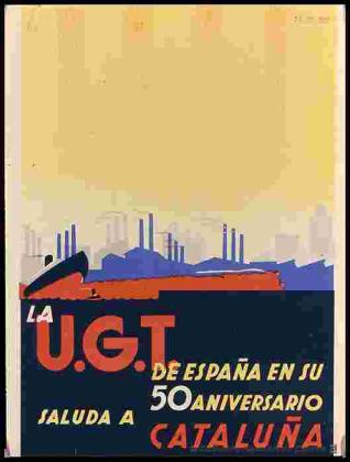 La U.G.T. de España en su 50 aniversario saluda a Cataluña