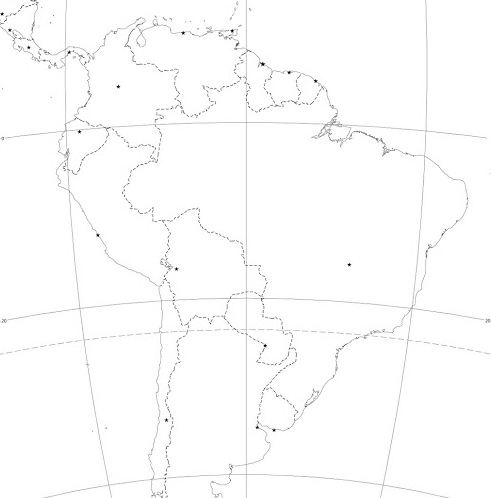 Mapa de países de Sudamérica. Blographos