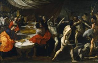 Gladiadores en un banquete