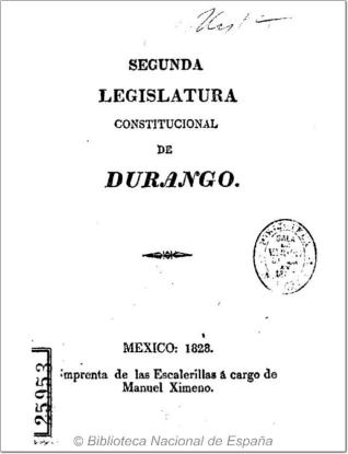 Segunda legislatura constitucional de Durango