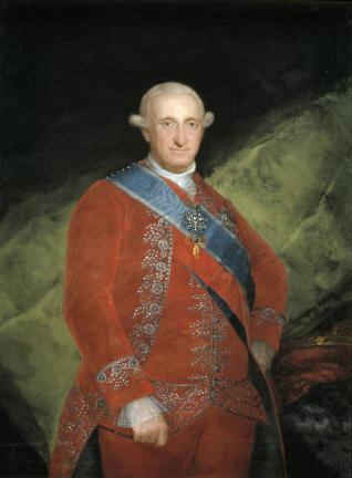 El rey Carlos IV, de rojo