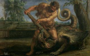 Hércules matando al dragón del jardín de las Hespérides