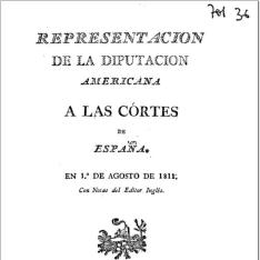Representacion de la diputacion americana a las Córtes de España
