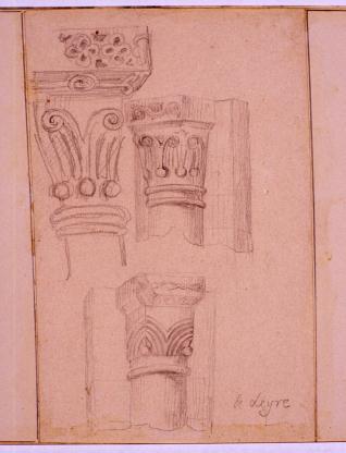 Detalles de capiteles del monasterio de Leyre, Navarra