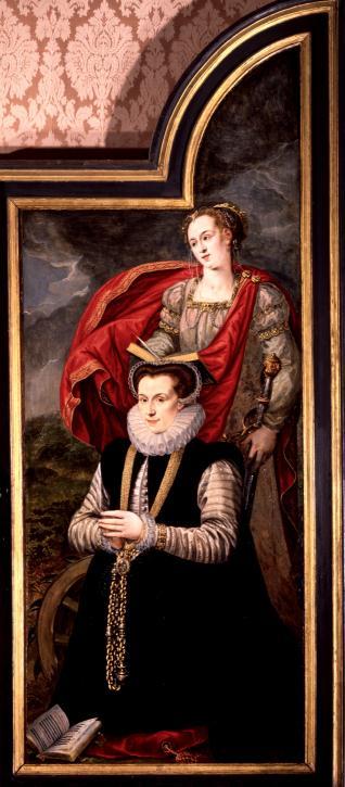Doña Catalina, esposa de Don Martín Hurtado de Arbieto, presentada por Santa Catalina