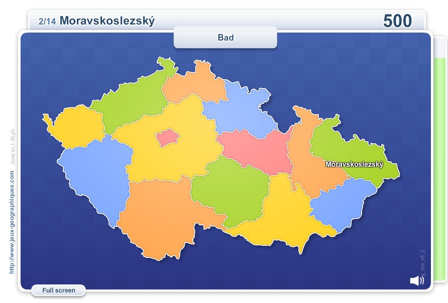 Regions of Czech Republic . Geography map games