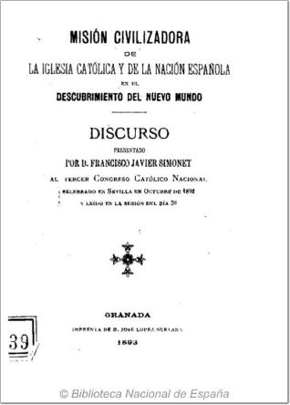 Misión civilizadora de la Iglesia Católica y de la nación española en el descubrimiento del Nuevo Mundo