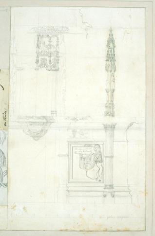 Detalles de la arquitectura del retablo de Montearagón, Huesca