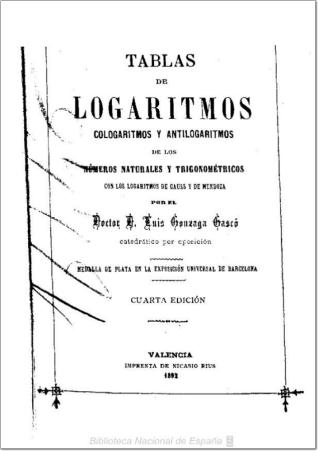 Tablas de logaritmos, cologaritmos y antilogaritmos de los números naturales y trigonométricos, con los logaritmos de Gauss y de Mendoza ...