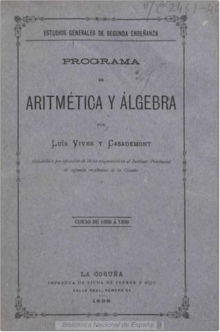 Programa de aritmética y álgebra