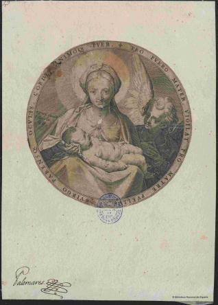 La Virgen con el Niño y un ángel