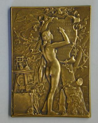 Placa homenage a los escultores de medallas franceses